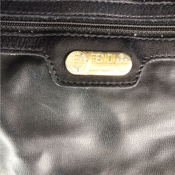 Fendi Black Leather Black Leather/Coated Canvas Vintage Bag - Picture 10 of 12